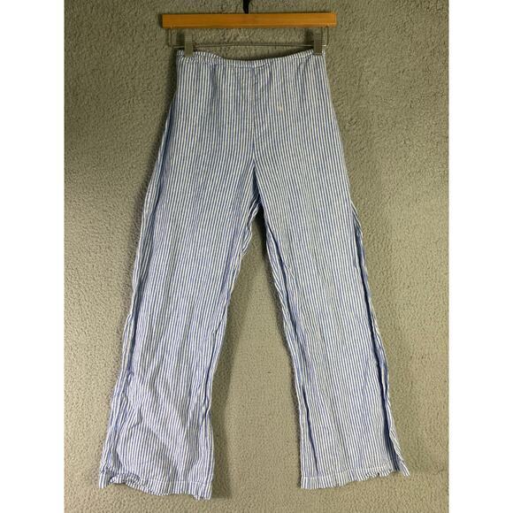 beachlunchlounge Women's Striped Wide-Leg Pants‎ Blue Size S - Picture 3 of 9